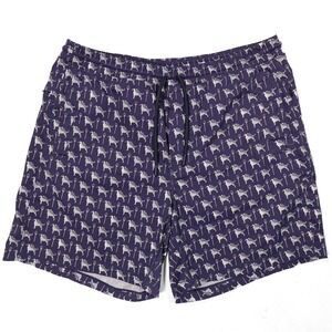 BIRDDOGS Mens XL Navy Blue Pegasus Duck Trident Print Mesh Lined Athletic Shorts